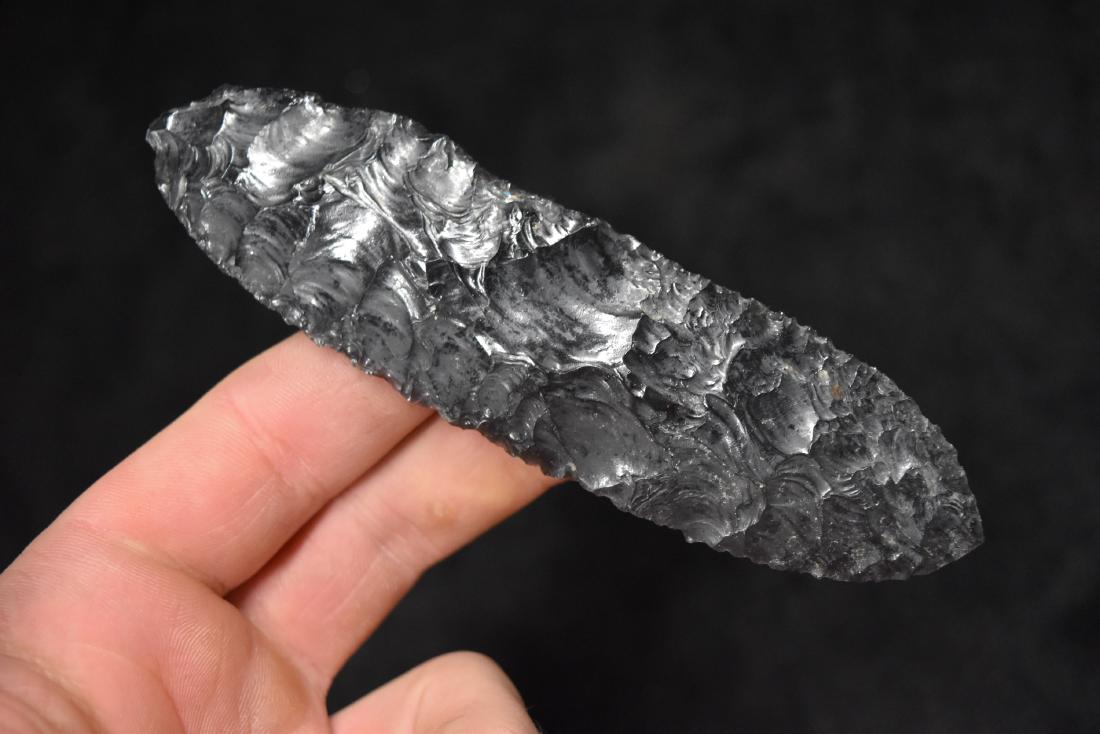 5 1/4" Obsidian Bi-Pointed Knife, Found Hart Lake, Lake (1 of 6)