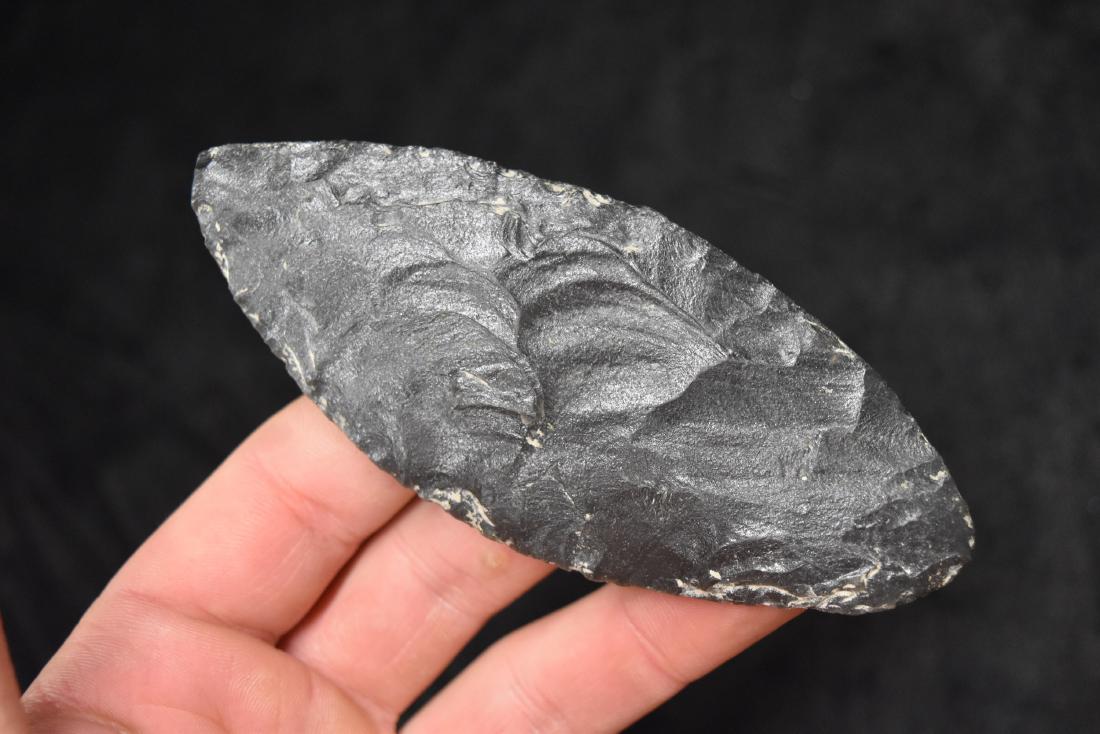 4 7/8" Obisidan Paleo Ovoid Knife, Old Boston (1 of 5)