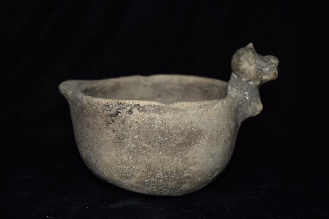 5 1/4" T Effigy Grayware pottery vessel, Arkansas, (1 of 8)