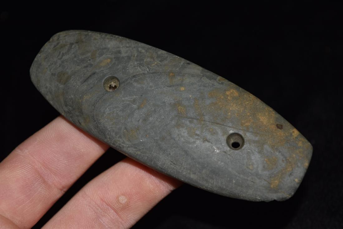 4 1/8" Slate Gorget, Noble Co, Indiana (1 of 5)