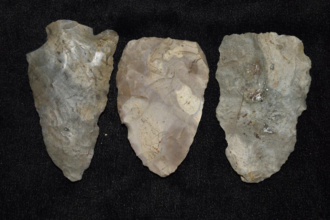 Lot of 3 Arrowheads, Including 2 Made From Indiana (1 of 3)