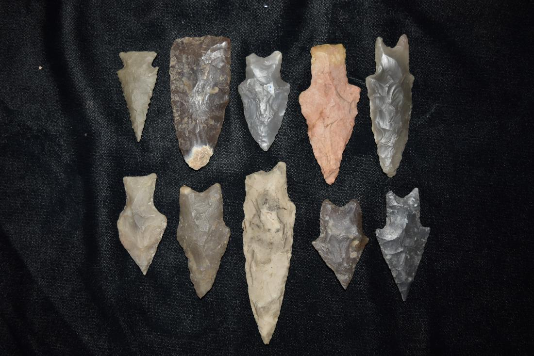 Lot of 10 Arrowheads Found in Texas