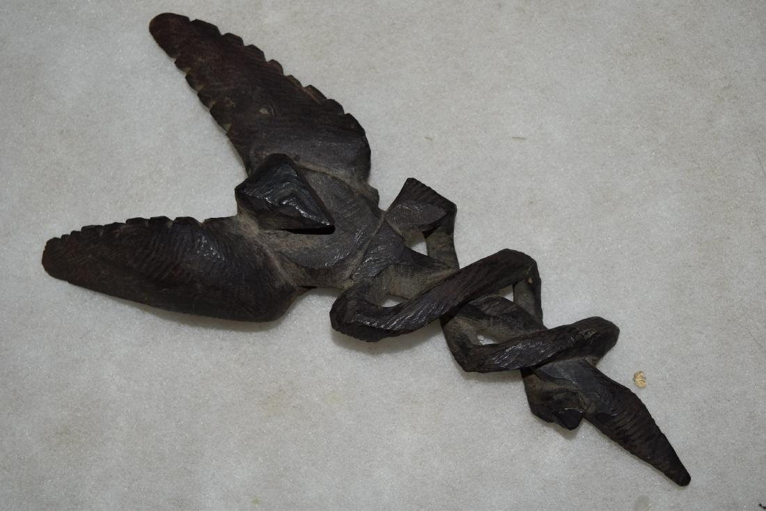 Intricately Carved African Wooden Fetish Snake and Bird (1 of 6)
