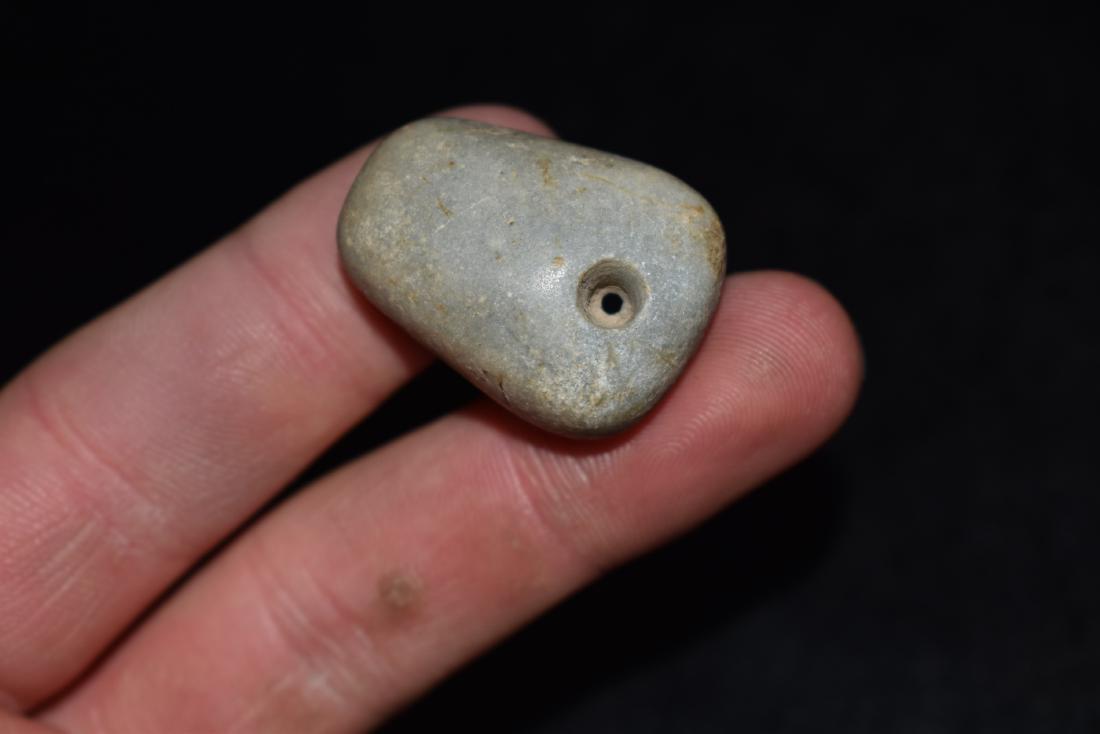 Pre Columbian Large Jade Pendant, 1 1/4" x 7/8" (1 of 5)
