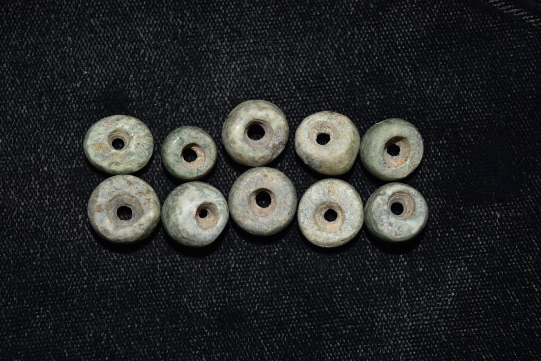 Pre Columbian Round Jade Beads 10 Total 3/8" to 5/8" (1 of 5)