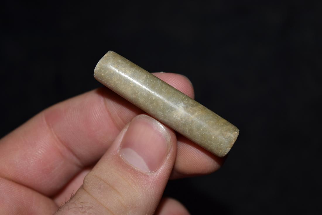 Pre Columbian Jade Tube Bead, Drilled, 1 7/8" (1 of 5)