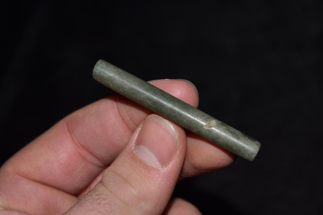Pre Columbian Jade Tube Bead, Drilled, 2 1/2" (1 of 5)