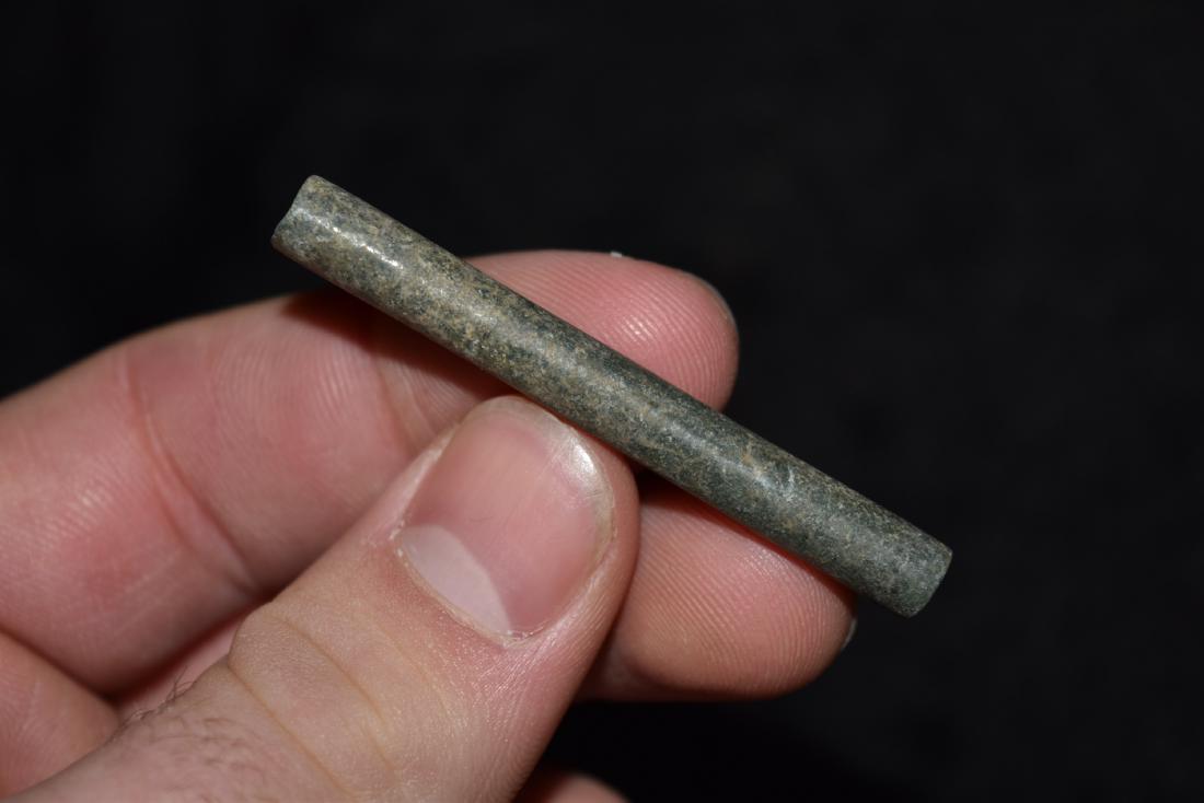 Pre Columbian jade Tube Bead, Drilled, 2 1/4" (1 of 5)