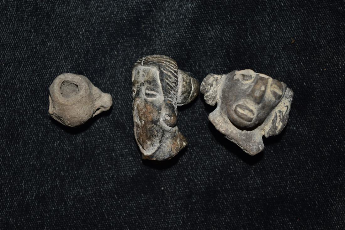 Lot of 3 Pre Columbian Heads, Largest 1" (1 of 5)
