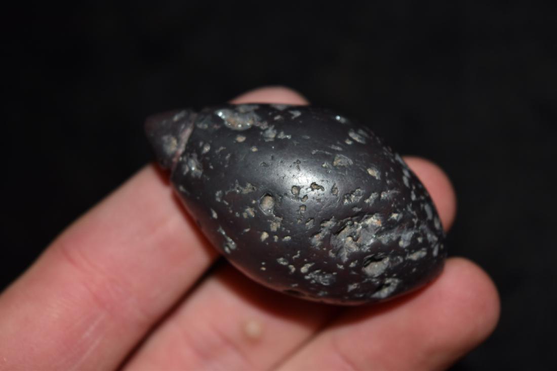 2 3/8" Hematite Grooved Plummet, St Clair Co, IL: 2 3/8" Hematite Grooved Plummet, St Clair Co, IL