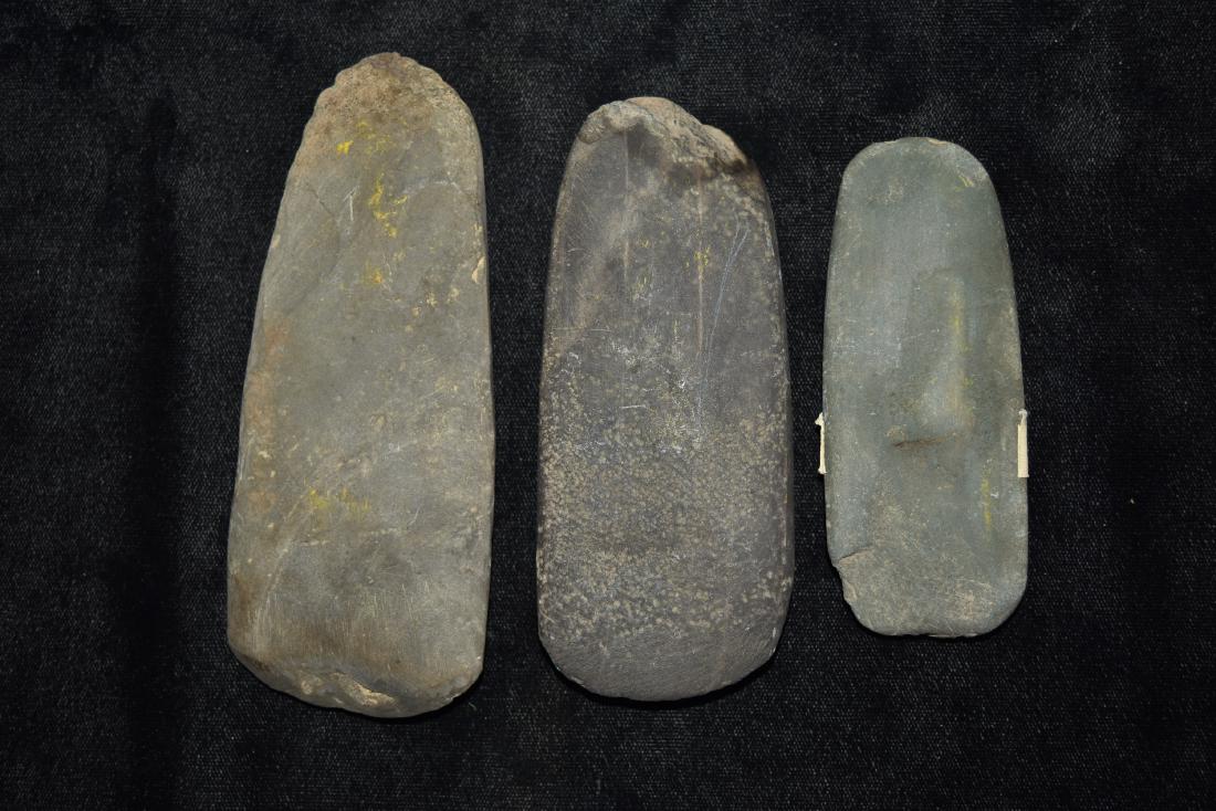 3 Slate Celts Found 1958-1960, Largest 4 7/8" x 2", TN: 3 Slate Celts Found 1958-1960, Largest 4 7/8" x 2", TN