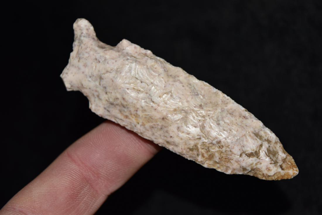 3 5/8" x 1 1/8" Colorful Grahams Cave Point, Nick to: 3 5/8" x 1 1/8" Colorful Grahams Cave Point, Nick to One Ear, Ex Ryan Stone, MO