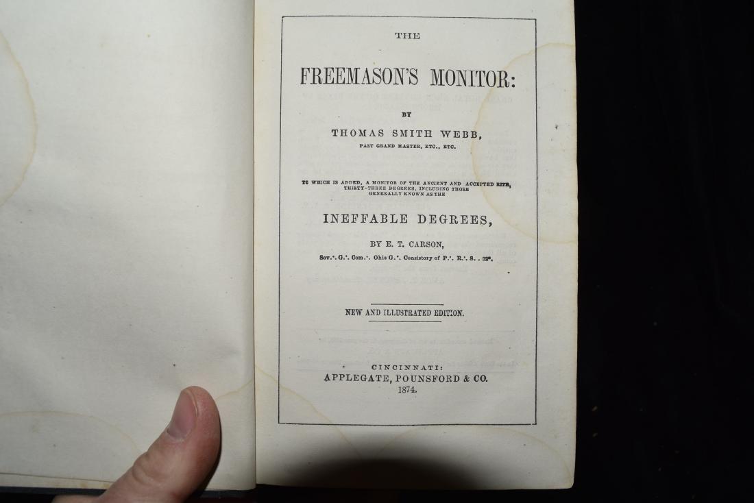 The Freemason's Monitor by Thomas Smith Webb, 1874 (1 of 3)