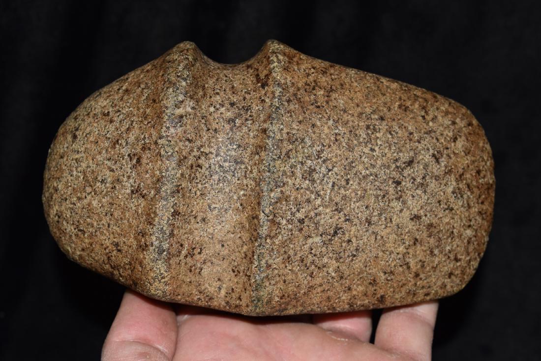6 3/4" Grooved Axe, nice form and material: 6 3/4" Grooved Axe, nice form and material