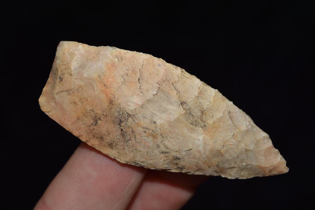 2 5/8" Agate Basin, Heavily Basel ground and creek: 2 5/8" Agate Basin, Heavily Basel ground and creek stained