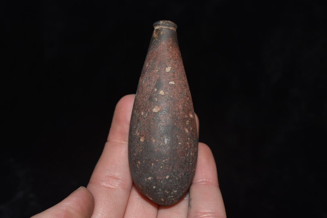 3 1/4" Plummet Greene Co. IL, Hematite.  Good Finish (1 of 4)