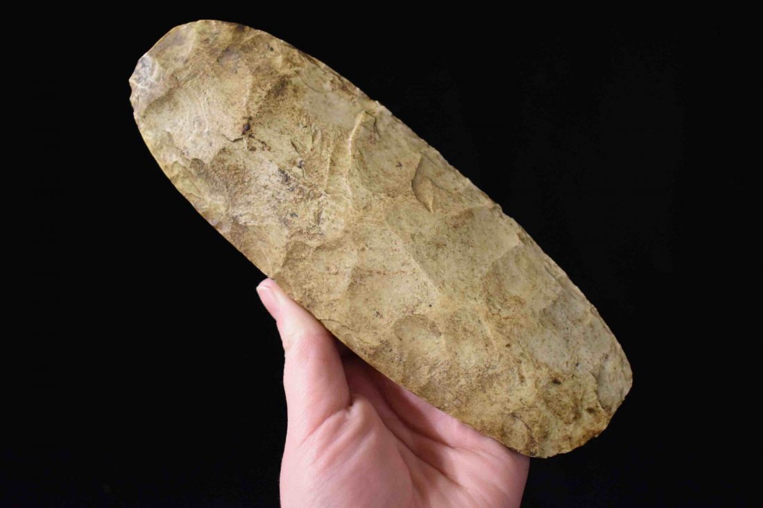 7 5/8" Flint Adze, Polish to front side, Fulton Co. IL, (1 of 5)