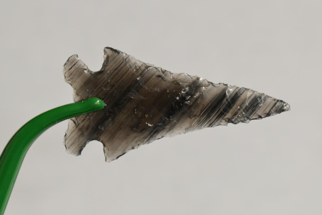 1 3/4" Elko Corner Notch Made of Striped Obsidian, (1 of 3)