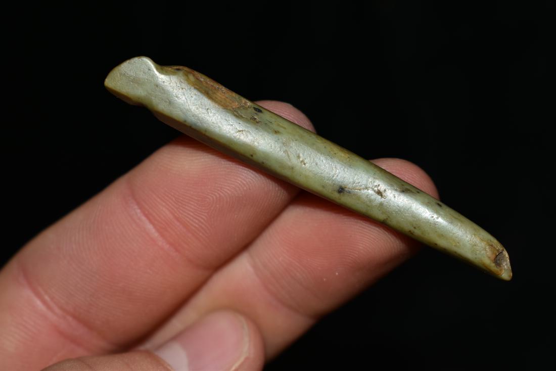 2 5/8" Nephrite Grooved Top Pendant St. Lawrence Island (1 of 6)