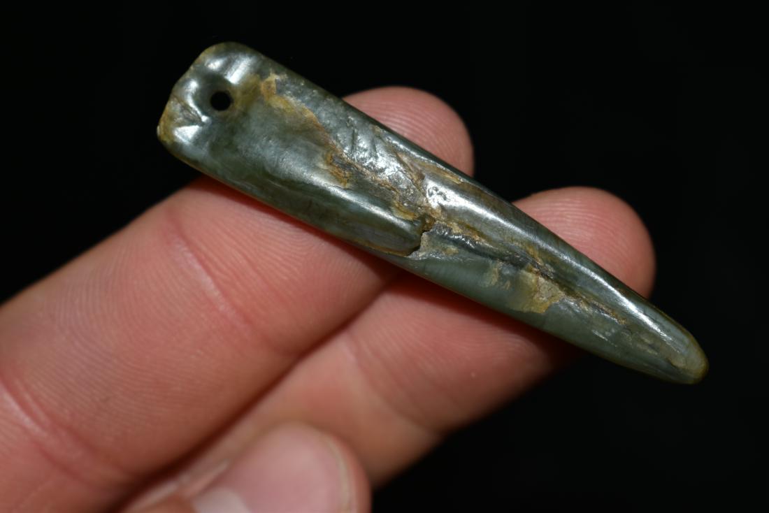 2 1/4" Drilled Nephrite Pendant St. Lawrence Island AK (1 of 6)