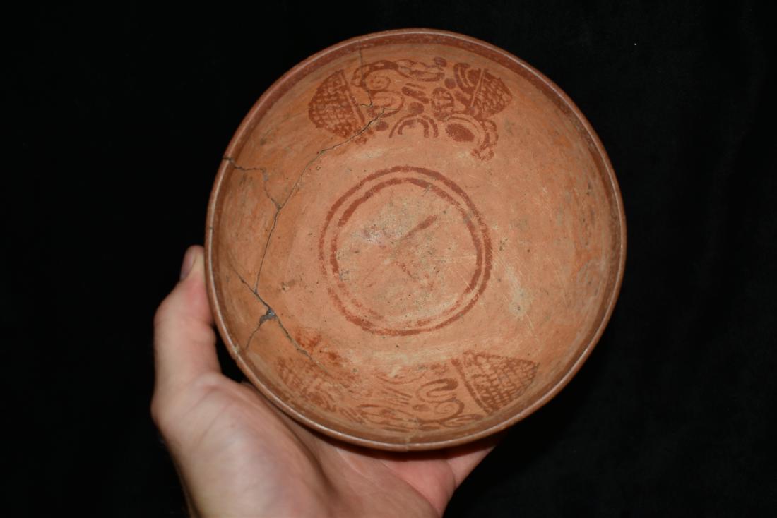6 5/8" Painted In and Outside Mayan Pottery Bowl (1 of 8)