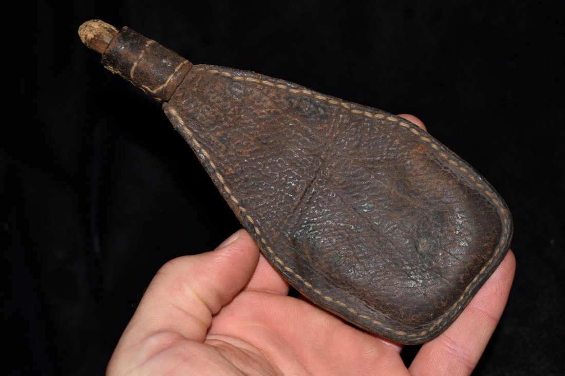 Antique Leather Powder Flask (1 of 6)