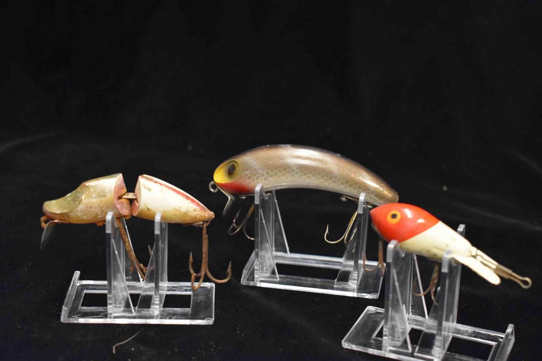 Lot of 3 Antique Fishing Lures: Lot of 3 Antique Fishing Lures