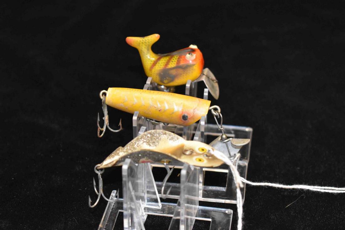 Lot of 3 Antique Fishing Lures: Lot of 3 Antique Fishing Lures