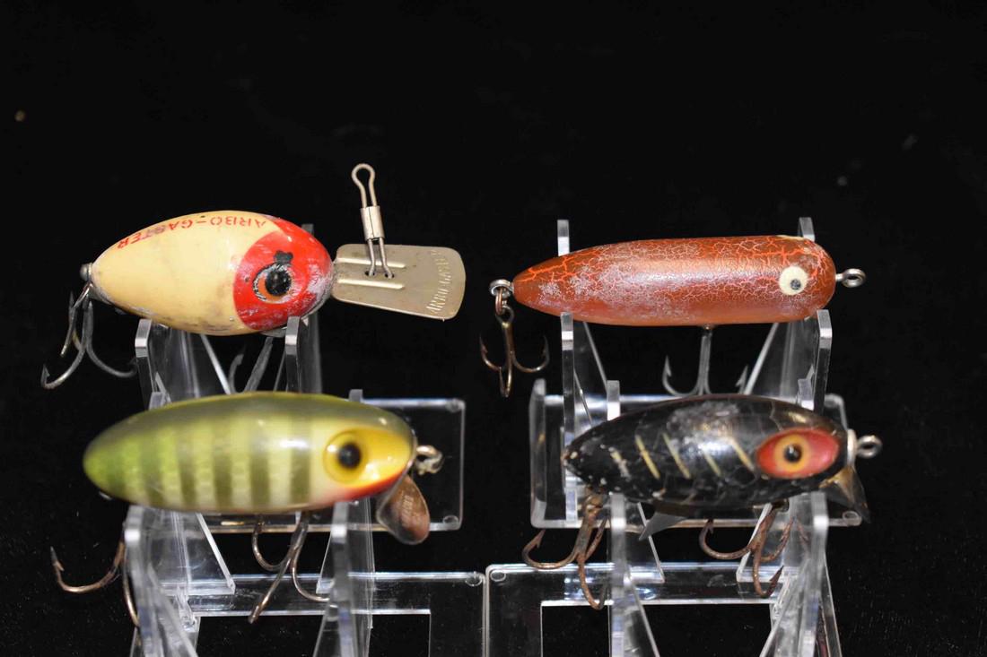 Lot of 4 Antique Fishing Lures: Lot of 4 Antique Fishing Lures