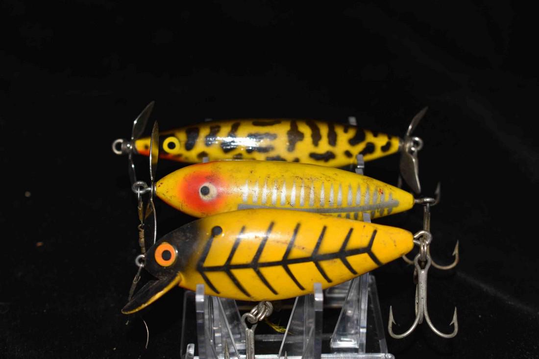 Lot of 3 Antique Fishing Lures: Lot of 3 Antique Fishing Lures