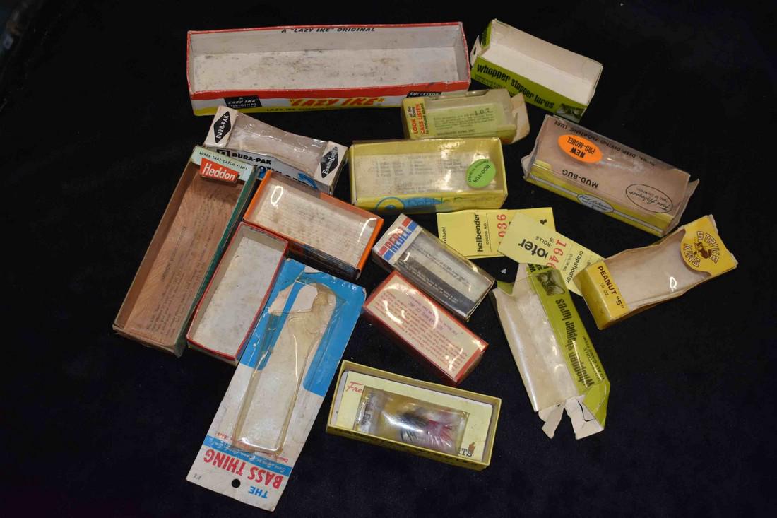 Huge Lot of Assorted Antique Fishing Lure Boxes (1 of 2)