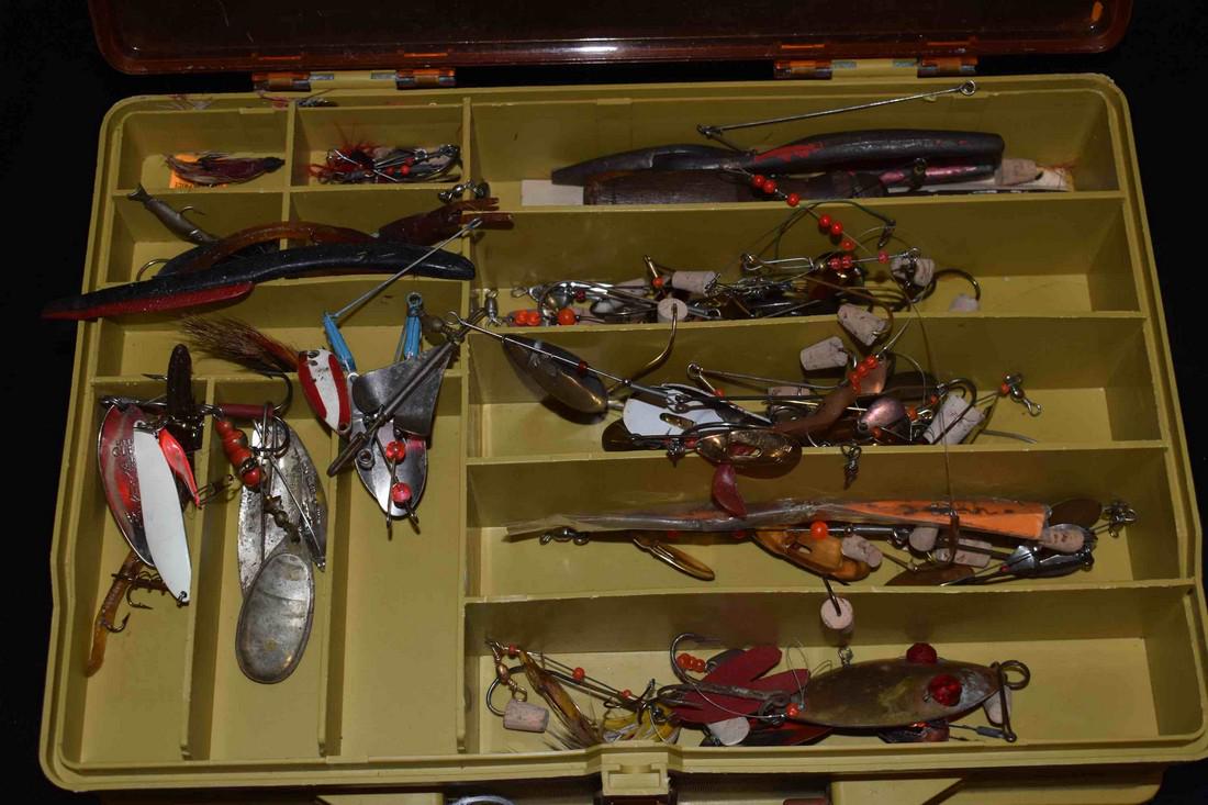 Tackle Box with Assorted Antique Fishing Lures (1 of 3)