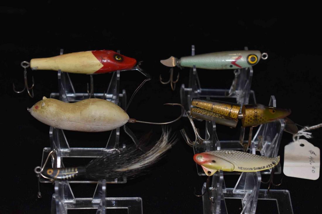 Lot of 6 Antique Fishing Lures: Lot of 6 Antique Fishing Lures
