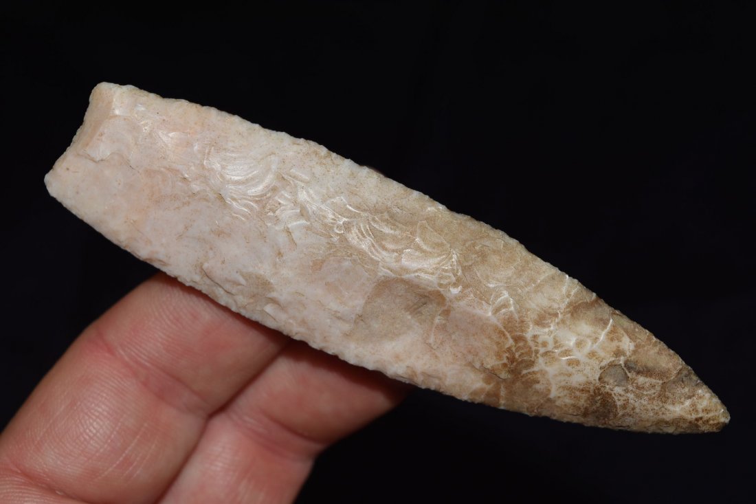 3 15/16" Paleo Agate Basin, Found By Todd Woods in Lee (1 of 4)