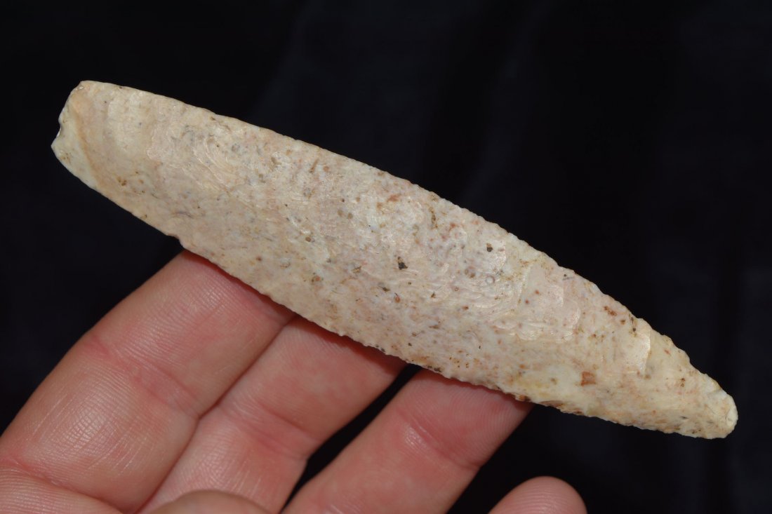 4 1/4" Agate Basin, Heavy Basel Grinding found by Dave (1 of 4)