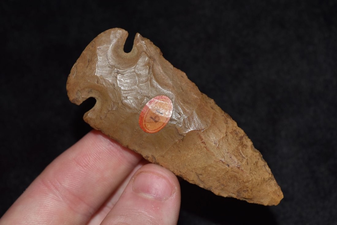 3" Dovetail, From the Collection of Pat and Len: 3" Dovetail, From the Collection of Pat and Len Griffen, Adams Co IL. They studied under and collected with Dr. Reed of Quincy, IL in the 1960s and 1970s. Most of their pieces were found in Adams Co,