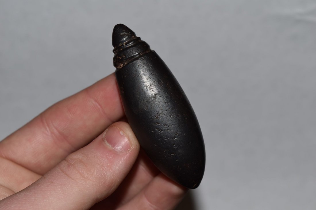 2 3/4" Triple Groove Hematite Plummet, Rare, Macon Co (1 of 3)