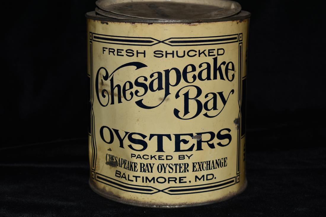 One Gallon Chesapeake Bay Oyster Tim, Dent on lower: One Gallon Chesapeake Bay Oyster Tim, Dent on lower left side.
