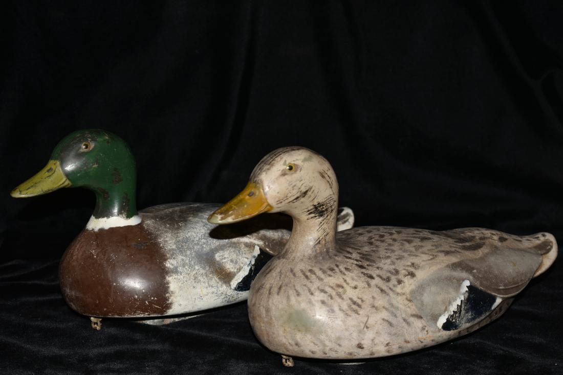 Pair of Vintage Real-Lite Duck Decoys , Glue on side (1 of 9)