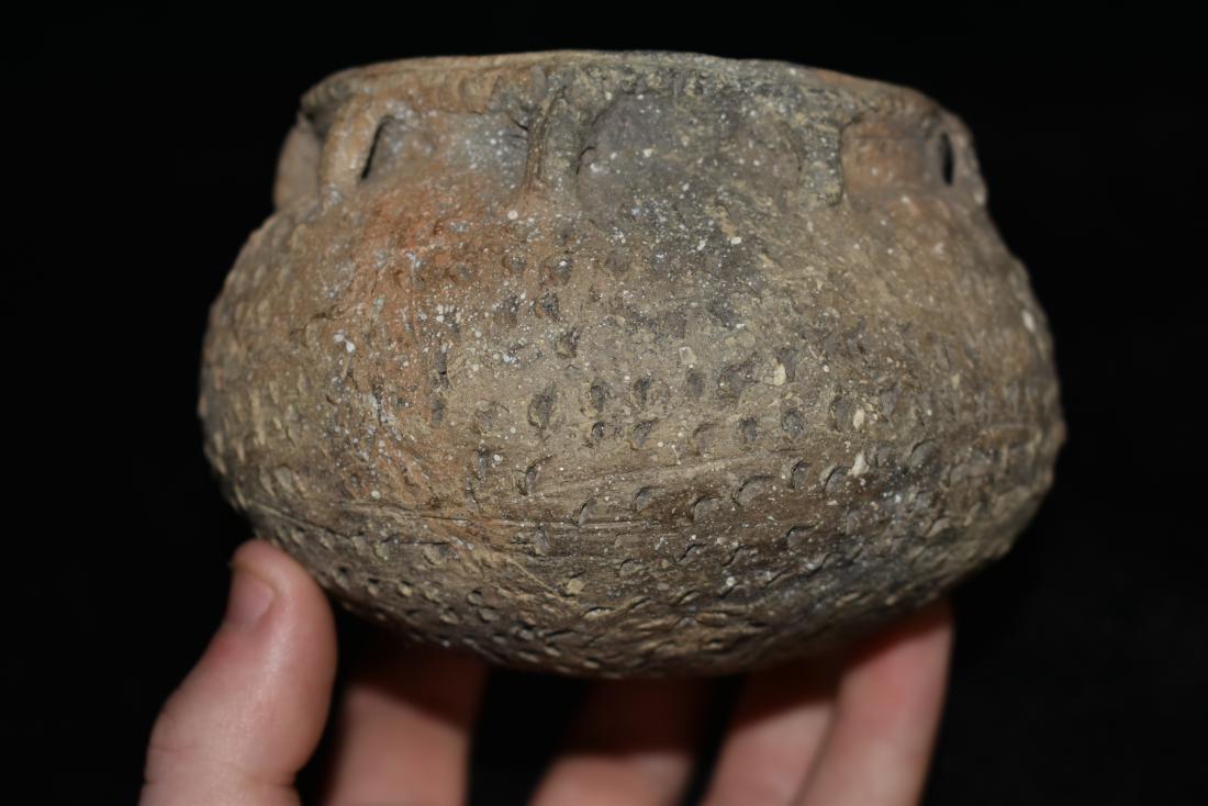 4.5" D Parkin Punctate Pottery Vessel, Minor (1 of 7)