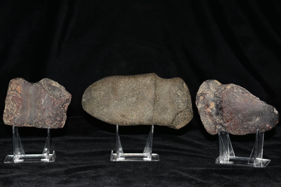 Grouping of 3 Axes, 2 of which are Hematite, Found by (1 of 4)