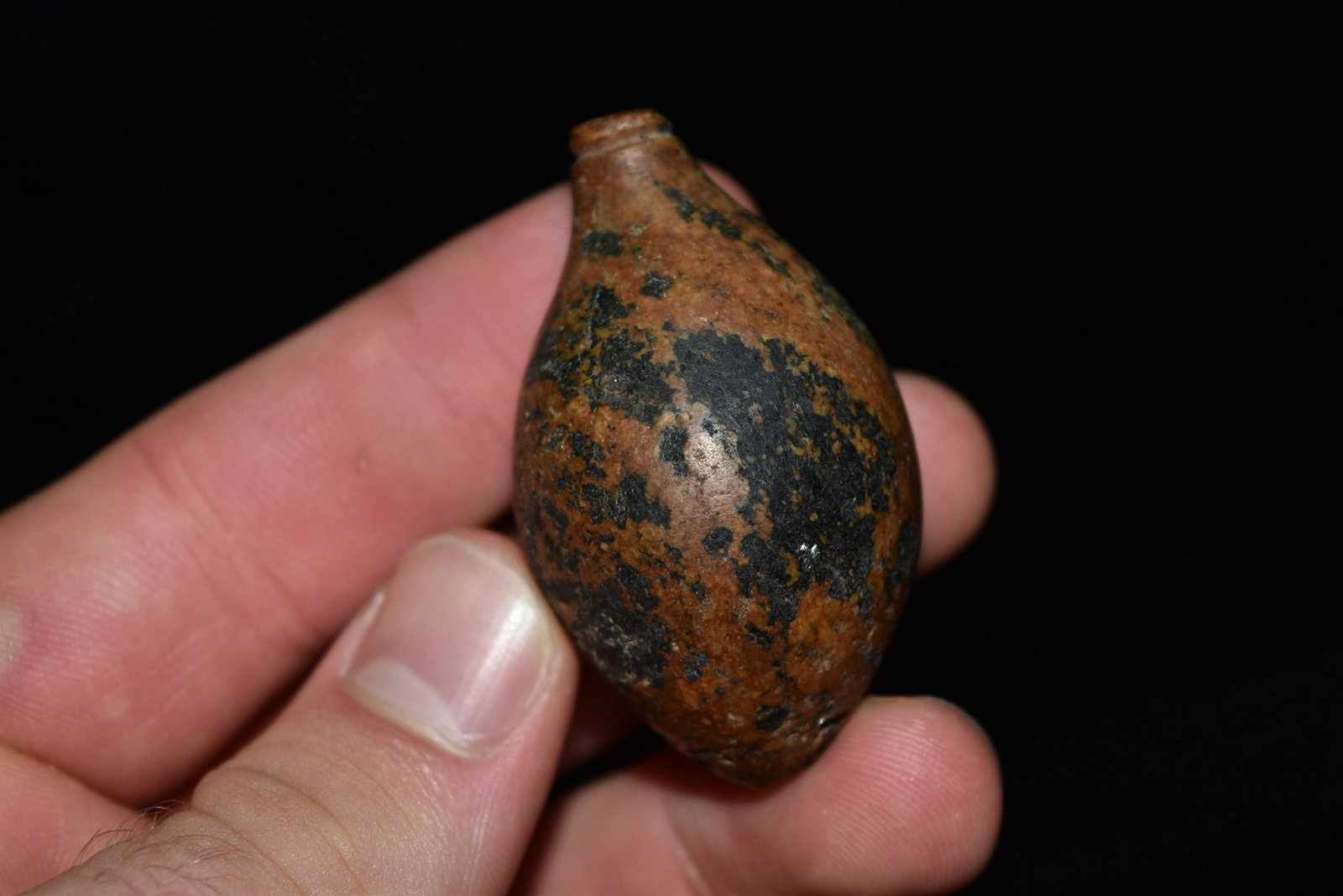 2 1/8" Granite Plummet, Pike Co., IL, ex Dick Morgan (1 of 4)