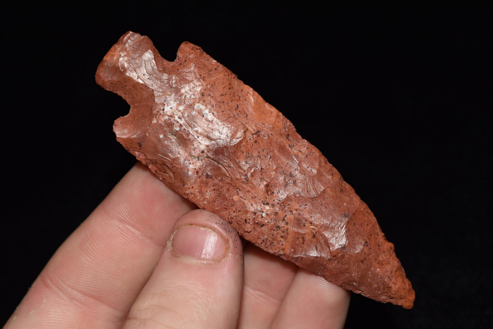 3 1/4" Apple Creek, vivid red, found in Grinder Creek, (1 of 4)