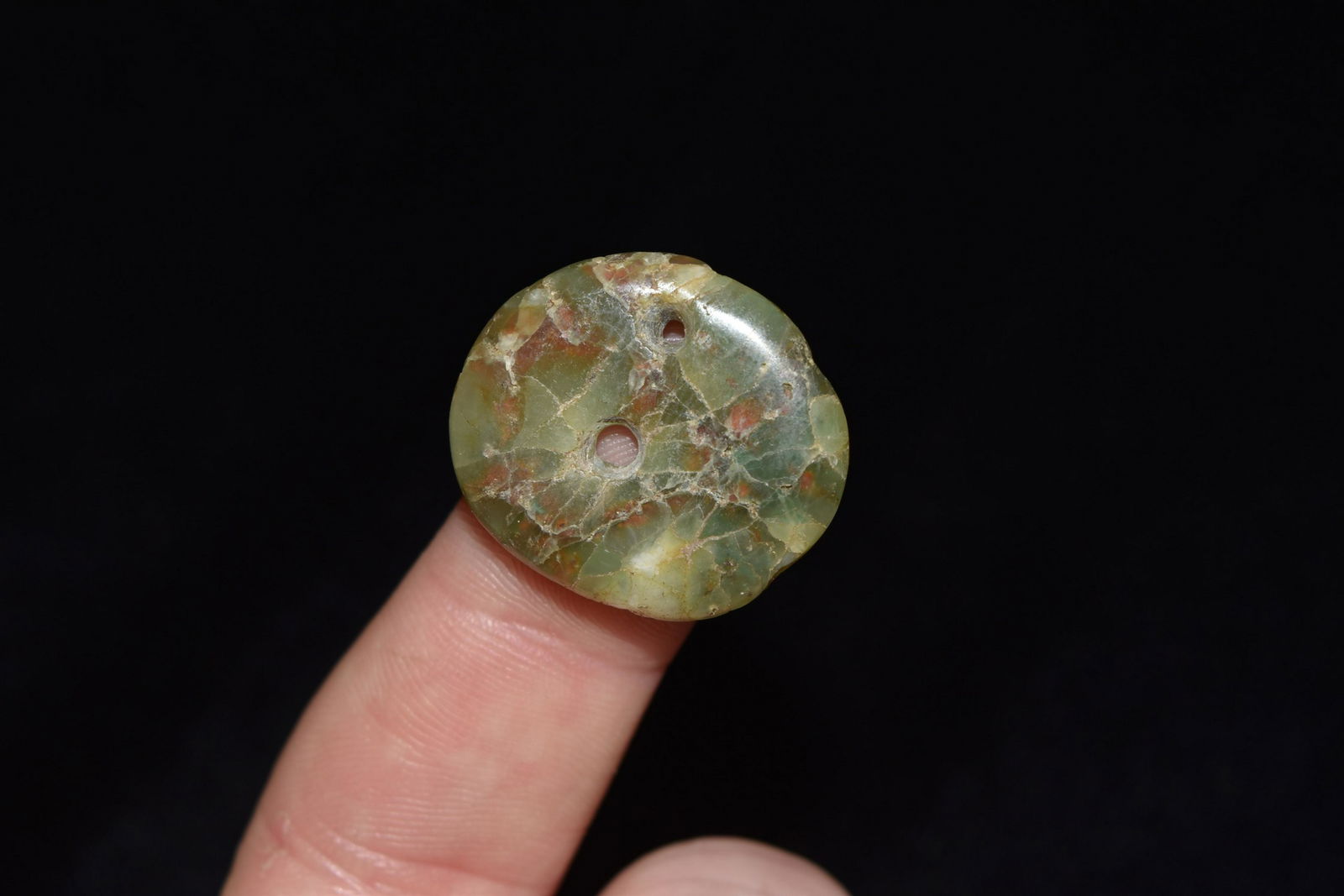 7/8" Pre Columbian Jade Gorget: 7/8" Pre Columbian Jade Gorget