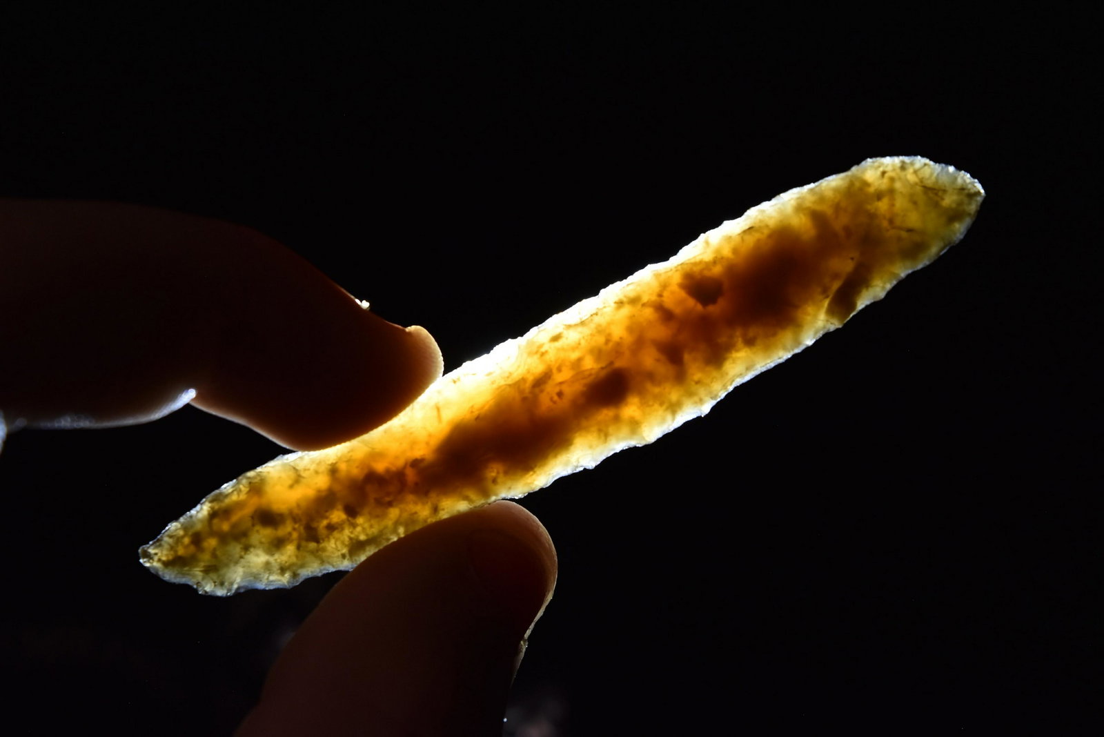 3 1/4" Knife River Flint Side Knife Found on the Boley (1 of 5)