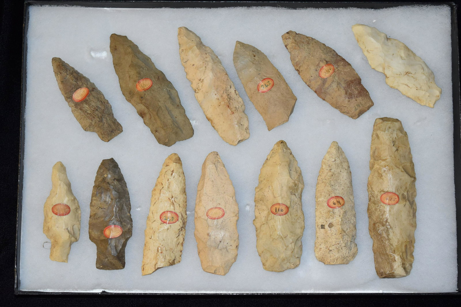 Frame of Stone Spearheads, 2 3/4" to 4", Adams Co., MO, (1 of 3)