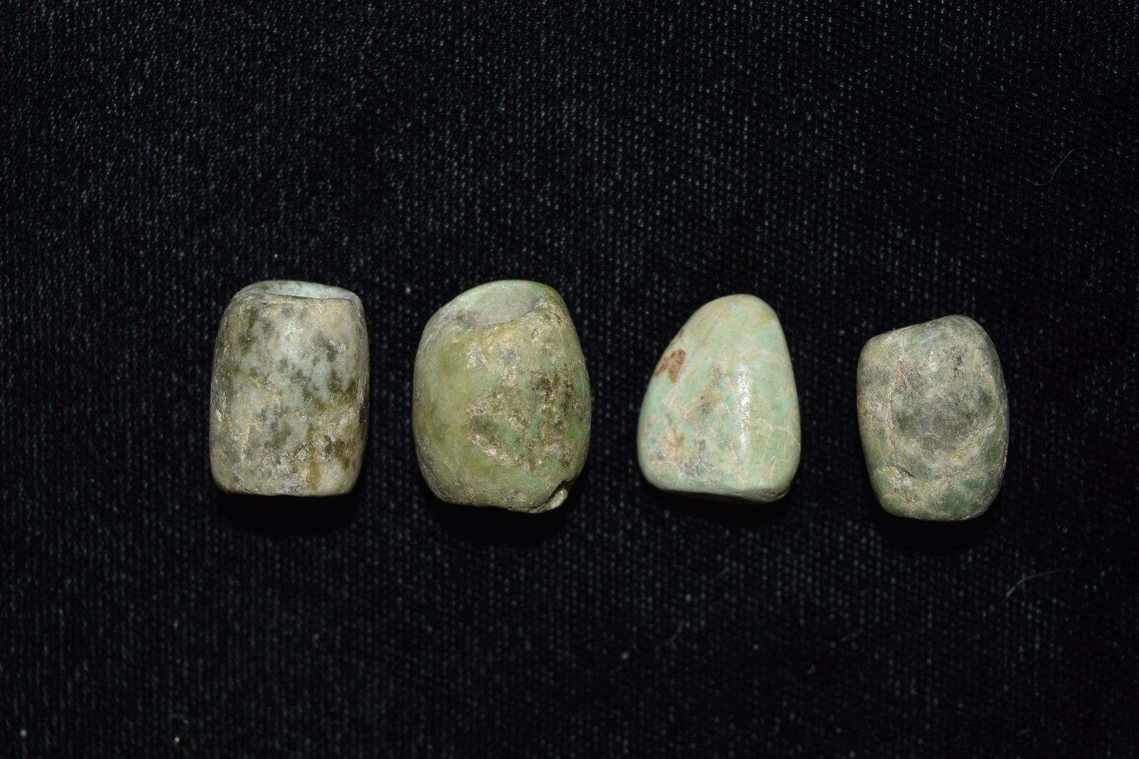 4 Pre Columbian Jade Beads, 1/2" to 5/8" (1 of 3)