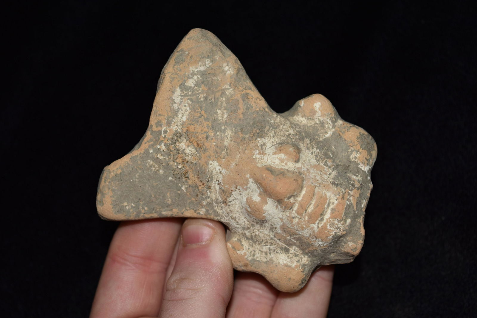 3 1/4" Pre Columbian Pottery Face Effigy (1 of 4)