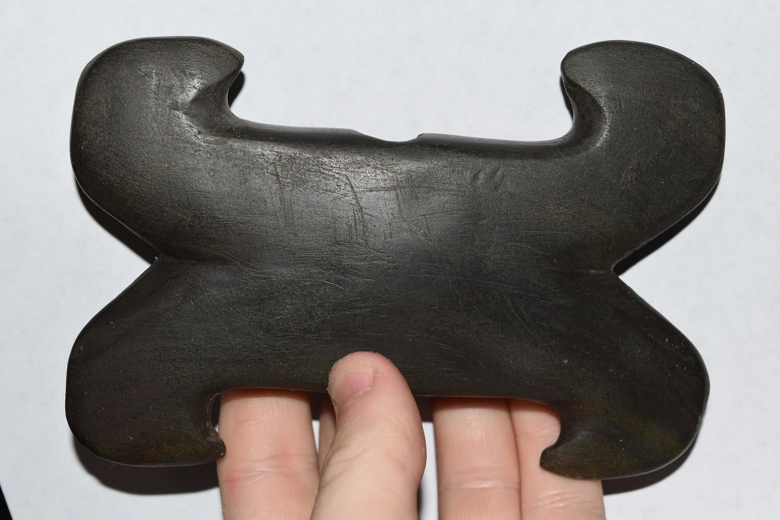 5 1/4" Reproduction Banded Slate Bannerstone, (1 of 5)