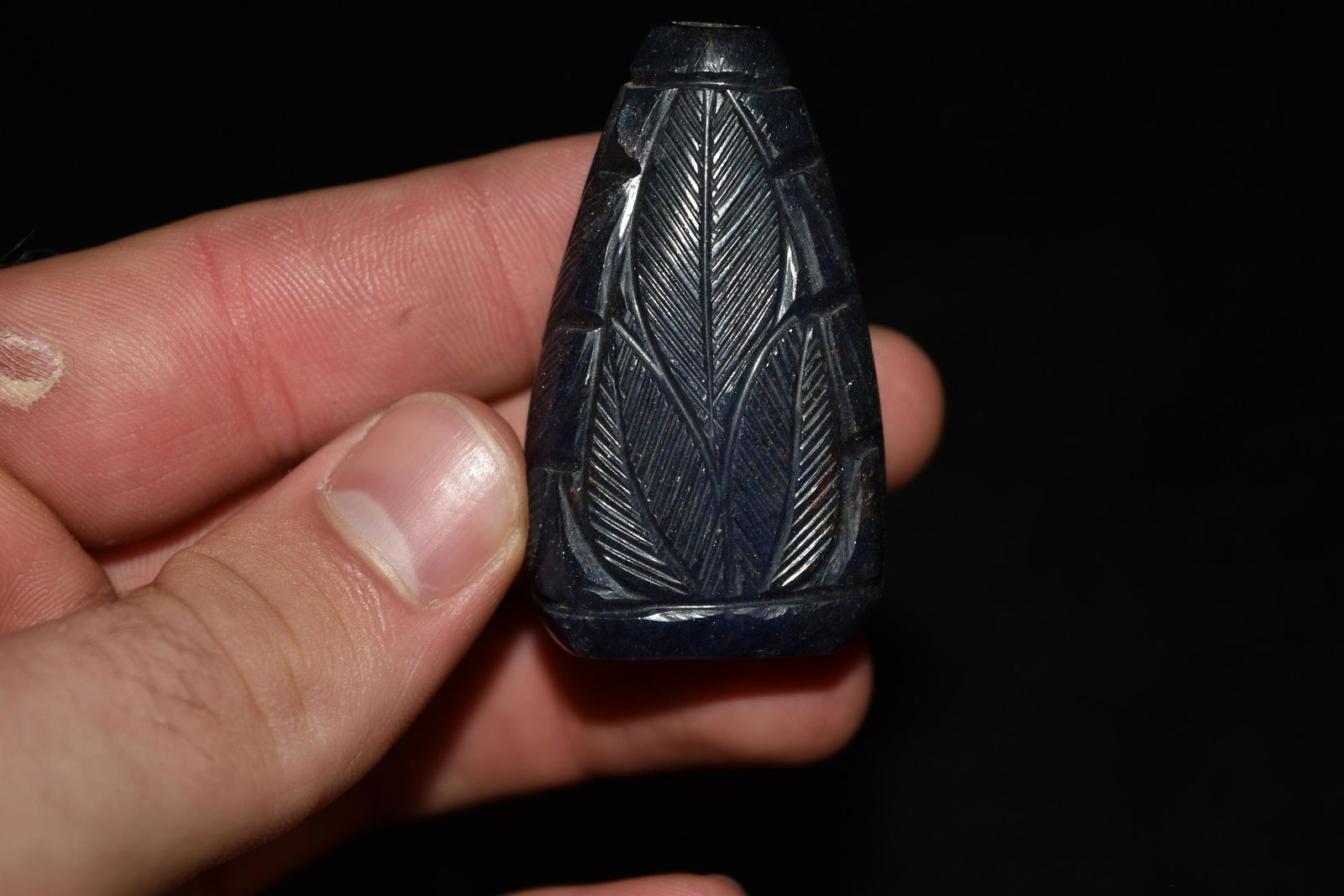 Carved Perfume Bottle, Missing Cap (1 of 4)